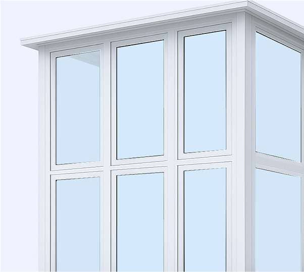 П-образный балкон с остеклением от пола