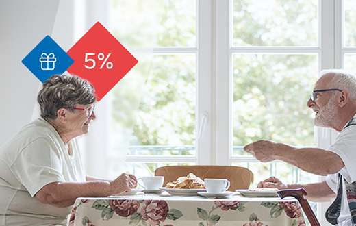 Дарим скидку 5% пенсионерам
